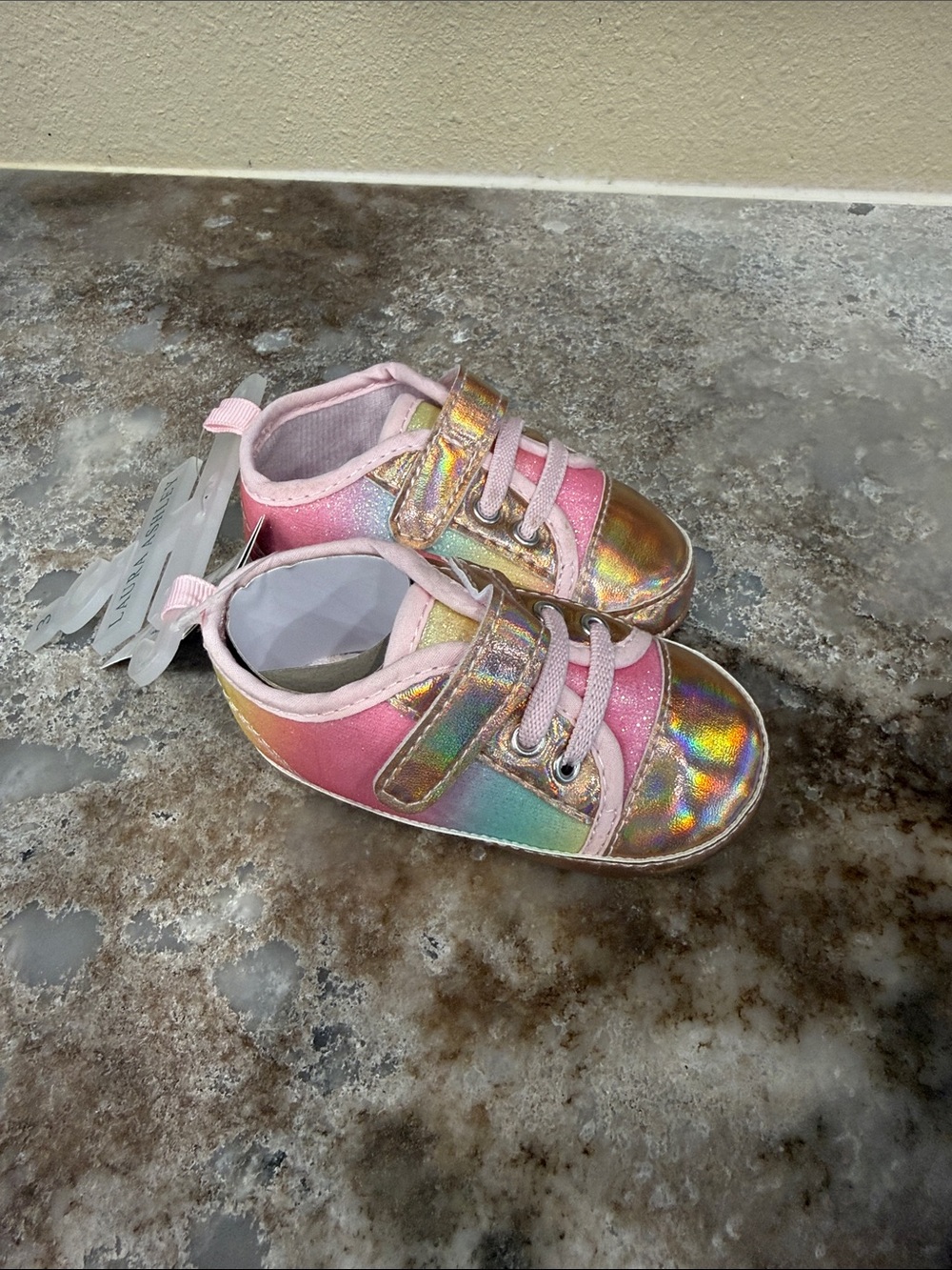 Laura Ashley Pink Rainbow Iridescent Toddler Sneakers